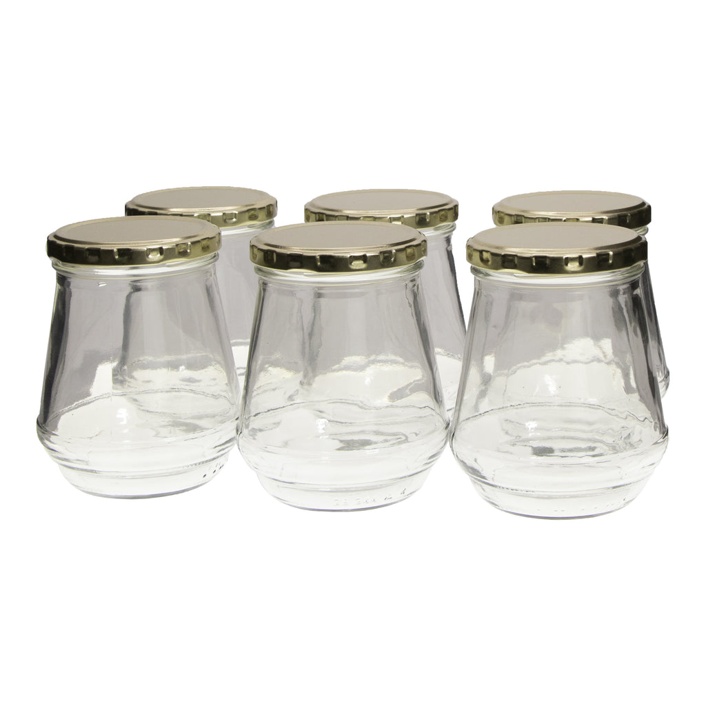 Consol Conical Jar With Gold Lid 6 Pack 375ml 108mmx90mm Dia Hcs