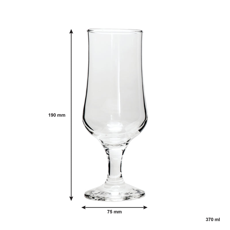 REGENT STEMMED BEER GLASS 6 PACK, (370ML)