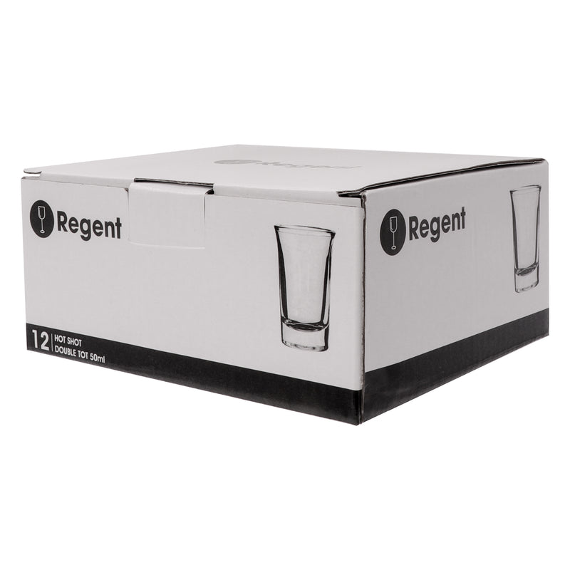 REGENT TALL HOT SHOT TOT GLASS 12 PACK, (50ML)