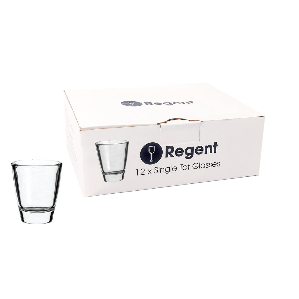 REGENT SINGLE TOT GLASS 12 PACK, (25ML)