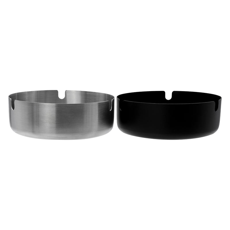 REGENT ASHTRAY ROUND STAINLESS STEEL POWDER COATED BLACK, (100MM DIAX30MM)