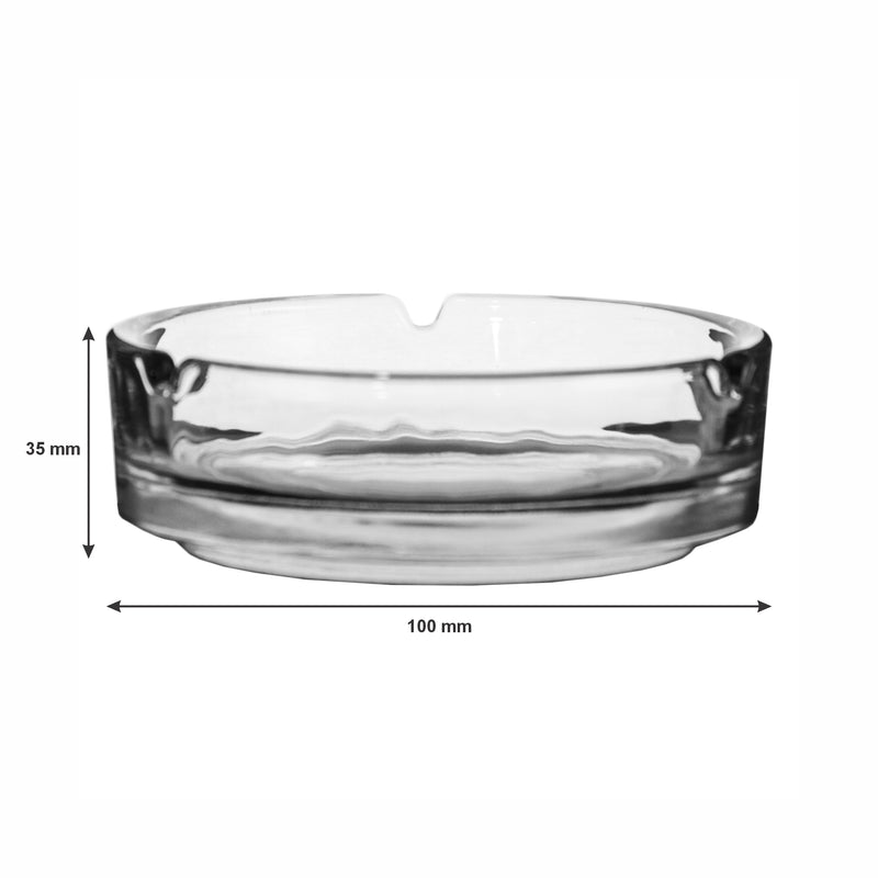 REGENT ASHTRAY CLUB ROUND GLASS STACKABLE 4 PACK, (100MM DIAX35MM)