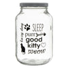 REGENT GLASS JAR WITH CAT PRINT AND WHITE LID, 3LT (240X148MM DIA)