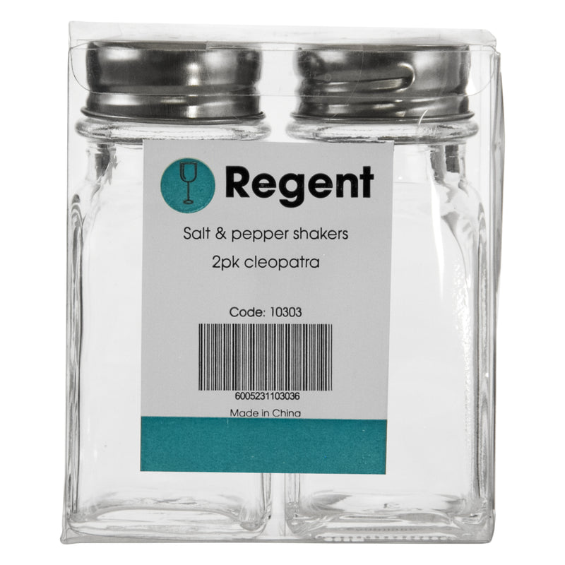 REGENT CLEOPATRA SALT & PEPPER GLASS SHAKERS 2 PIECE SET, 70ML (90X40X40MM)