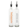 REGENT ROUND OLIVE OIL & BALSAMIC BOTTLES PRINTED WITH POURERS EA, 500ML (335X60MM DIA)