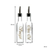 REGENT SQUARE OLIVE OIL & VINEGAR BOTTLES WITH POURERS AND GOLD PRINT (EACH), 250ML (203X48X48MM)