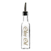 REGENT SQUARE OLIVE OIL & VINEGAR BOTTLES WITH POURERS AND GOLD PRINT (EACH), 250ML (203X48X48MM)