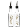 REGENT SQUARE OLIVE OIL & VINEGAR BOTTLES WITH POURERS AND GOLD PRINT (EACH), 250ML (203X48X48MM)