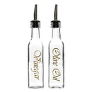 REGENT SQUARE OLIVE OIL & VINEGAR BOTTLES WITH POURERS AND GOLD PRINT (EACH), 250ML (203X48X48MM)