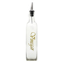 REGENT SQUARE OLIVE OIL & VINEGAR BOTTLES WITH POURERS AND GOLD PRINT, 500ML (262X74X74MM)