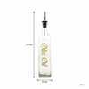 REGENT SQUARE OLIVE OIL & VINEGAR BOTTLES WITH POURERS AND GOLD PRINT, 500ML (262X74X74MM)