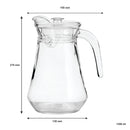 REGENT GLASS WATER JUG WITH CLEAR LID, 1.3LT (215X155X135MM DIA) [CATERING]