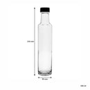 CONSOL ROUND OIL & VINEGAR BOTTLE WITH BLACK LID, 250ML (234X50MM DIA)