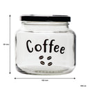 REGENT GLASS TEA, COFFEE, SUGAR PRINTED CANISTERS 3 PIECE SET, 500ML (95X100MM DIA)