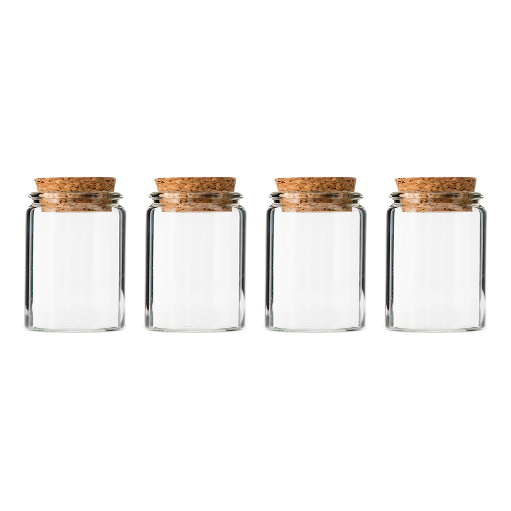 REGENT GLASS BOTTLES WITH CORK LIDS 4PCS, 50ML (47MM DIAX58MM)