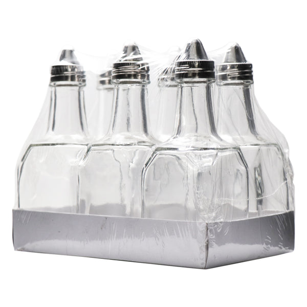 REGENT SQUARE BASE OIL & VINEGAR GLASS BOTTLE 6 PACK, 200ML (148X54X54MM)