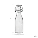 REGENT GLASS BOTTLES WITH WHITE CLIP TOP LIDS 6 PACK, 250ML (195X58MM DIA)