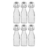 REGENT GLASS BOTTLES WITH WHITE CLIP TOP LIDS 6 PACK, 250ML (58MM DIAX195MM)