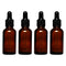 REGENT AMBER GLASS BOTTLE WITH BLACK PLASTIC DROPPER LID 4 PIECE, 30ML (32MM DIAX101MM)