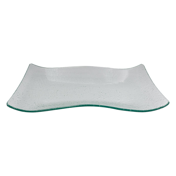 REGENT WAVY RECTANGULAR PLATTER BUBBLE GLASS - LARGE, (410X260MM)