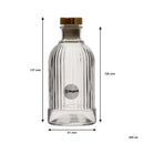 REGENT GLASS RIBBED PERFUME BOTTLE WITH ROSE GOLD PLASTIC STOPPER, 200ML (61MM DIX137MM)