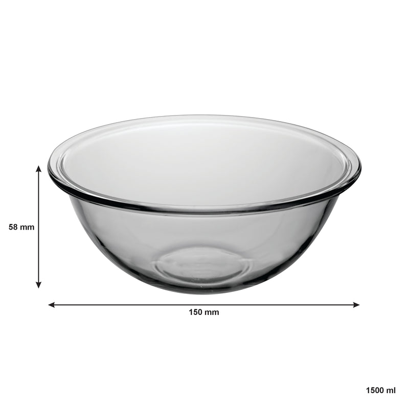 MARINEX GLASS MIXING BOWL, 1.5LT (90X204MM DIA)