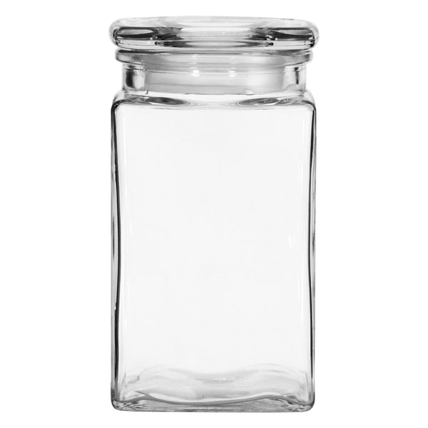 REGENT GLASS SLIM SQUARE JAR WITH GLASS LID, 1.6LT (190X100X100MM)