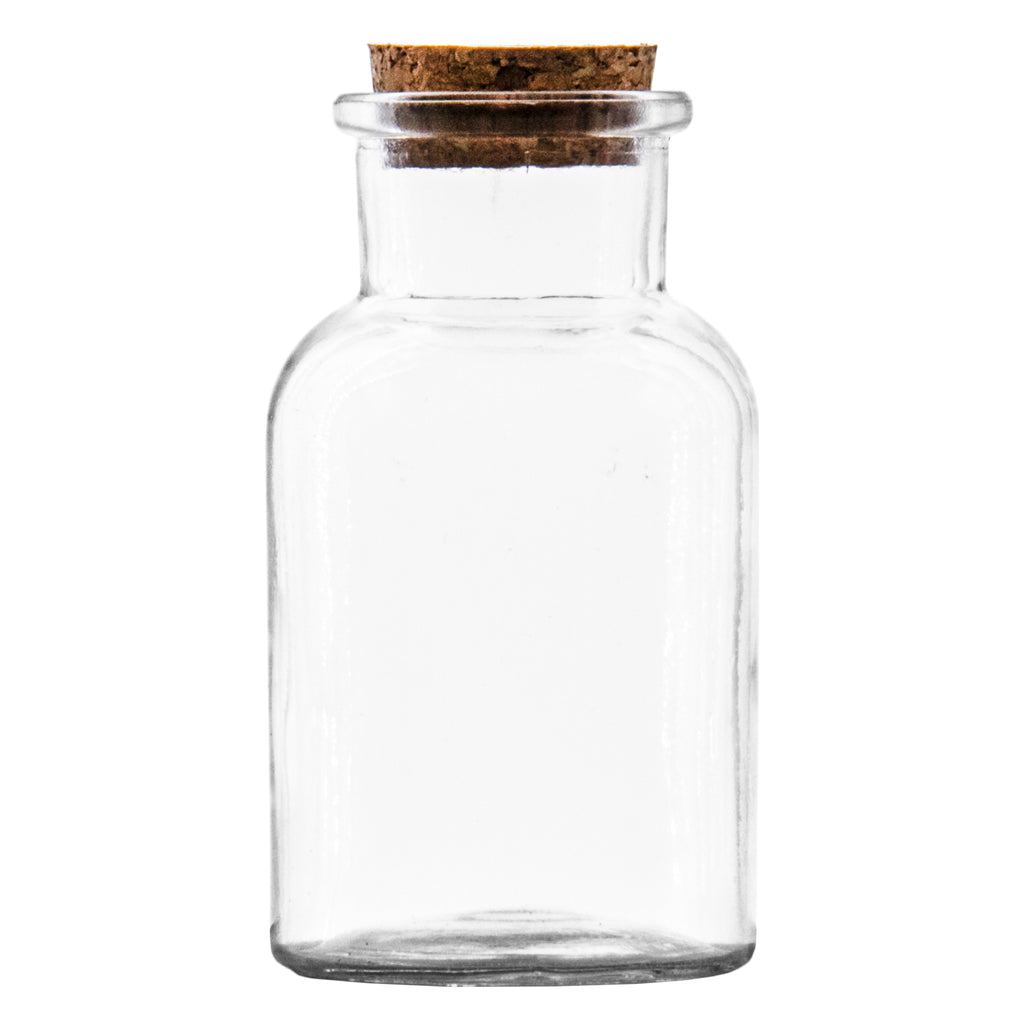 REGENT GLASS BOTTLE WITH CORK LID, 150ML (60MM DIAX110MM)