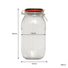 REGENT ROUND HERMETIC GLASS CANISTER WITH CLIP-SEAL METAL LID, 2LT (250X125MM DIA)