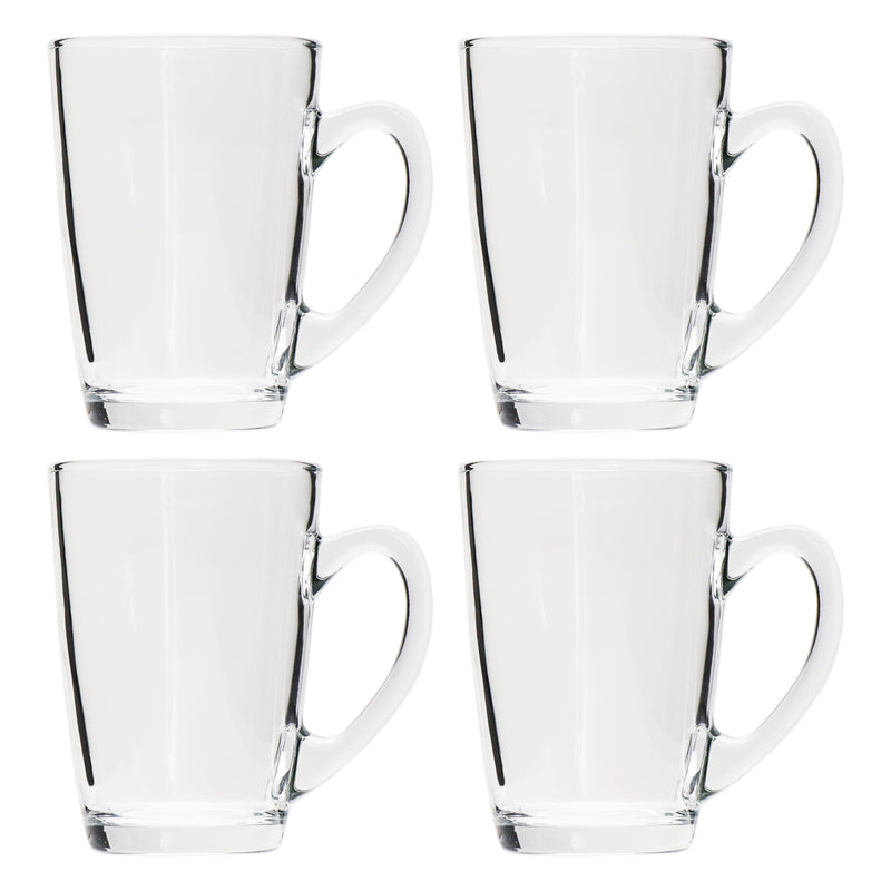 REGENT GLASS BULLET SHAPE COFFEE MUG 4 PACK, (225ML)