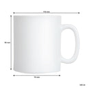 LUMINARC WHITE OPAL GLASS CAN SHAPE COFFEE MUG 4 PACK, (320ML)