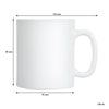 LUMINARC WHITE OPAL GLASS CAN SHAPE COFFEE MUG 4 PACK, (320ML)