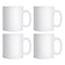 LUMINARC WHITE OPAL GLASS CAN SHAPE COFFEE MUG 4 PACK, (320ML)