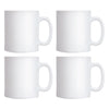 LUMINARC WHITE OPAL GLASS CAN SHAPE COFFEE MUG 4 PACK, (320ML)