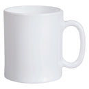 LUMINARC WHITE OPAL GLASS CAN SHAPE COFFEE MUG 4 PACK, (320ML)