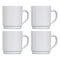 LUMINARC WHITE OPAL GLASS STACKING COFFEE MUG 4 PACK, (290ML)