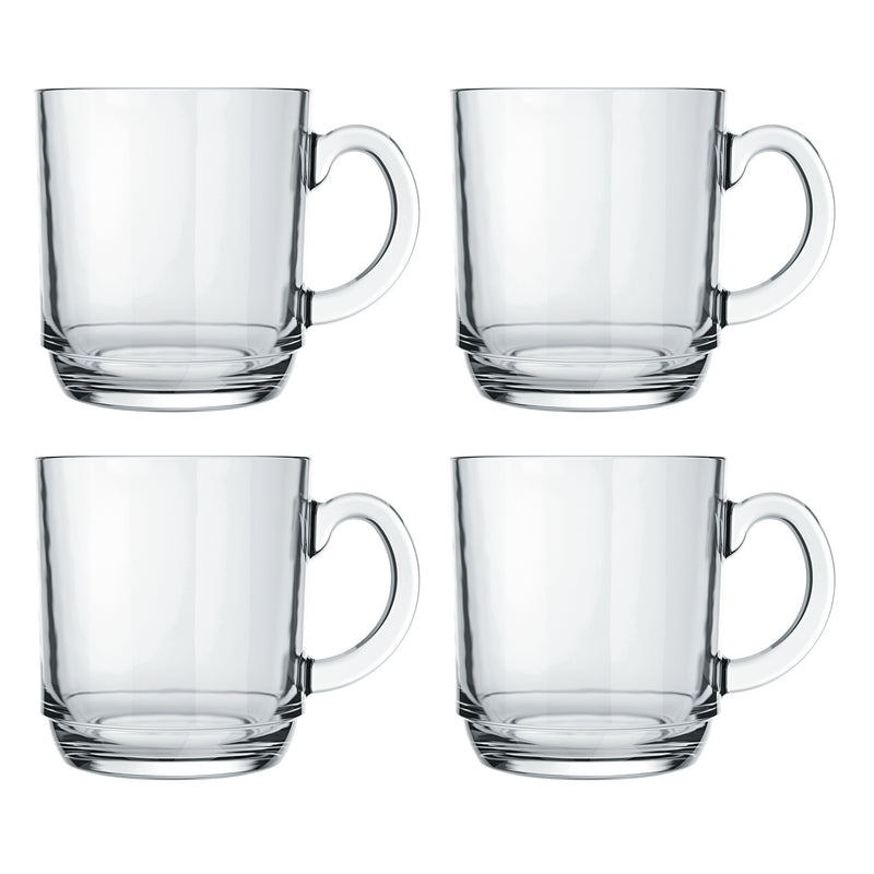 REGENT GLASS STACKABLE COFFEE MUG 4 PACK, (300ML)