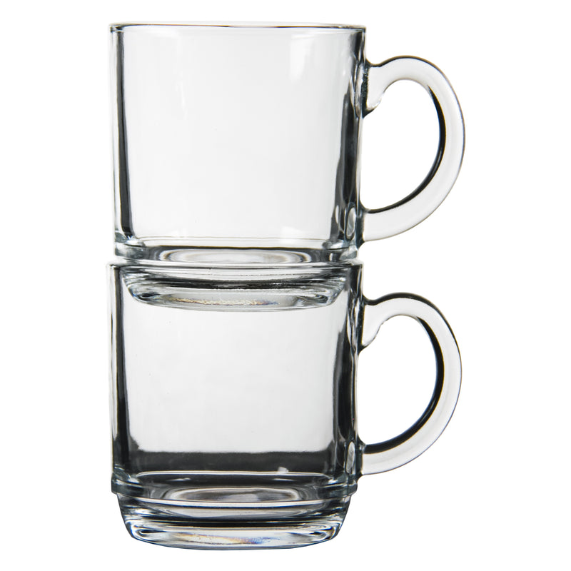 REGENT GLASS STACKABLE COFFEE MUG 4 PACK, (300ML)