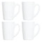 LUMINARC WHITE OPAL GLASS BULLET SHAPE COFFEE MUG 4 PACK, (320ML)