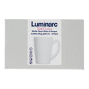 LUMINARC WHITE OPAL GLASS BULLET SHAPE COFFEE MUG 4 PACK, (320ML)