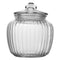 REGENT ROUND RIBBED GLASS JAR WITH GLASS LID, 1.5LT (172X155MM DIA)