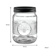 REGENT GLASS ROUND BEE EMBOSSED JAR, 1LT (105MM DIAX150MM)