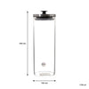 REGENT ROUND BOROCILICATE GLASS CANISTER WITH METAL LID AND BLACK KNOB, 1,7LT (285X100MM DIA)