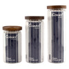 CONSOL ROUND RIBBED CANISTER WITH ACACIA LID, 1LT (215X90MM DIA)