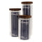 CONSOL ROUND RIBBED CANISTER WITH ACACIA LID, 1.35L (256X90MM DIA)