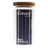 CONSOL ROUND RIBBED CANISTER WITH ACACIA LID, 800ML (165MMX90DIA)