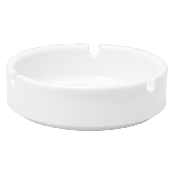 REGENT ASHTRAY ROUND WHITE CERAMIC STACKABLE, (90MM DIAX30MM)