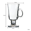 REGENT GLASS FOOTED MUG WITH HANDLE 4 PACK, (240ML)