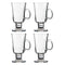 REGENT GLASS FOOTED MUG WITH HANDLE 4 PACK, (240ML)