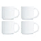 LUMINARC WHITE OPAL GLASS STACKING COFFEE MUG 4 PACK, (340ML)